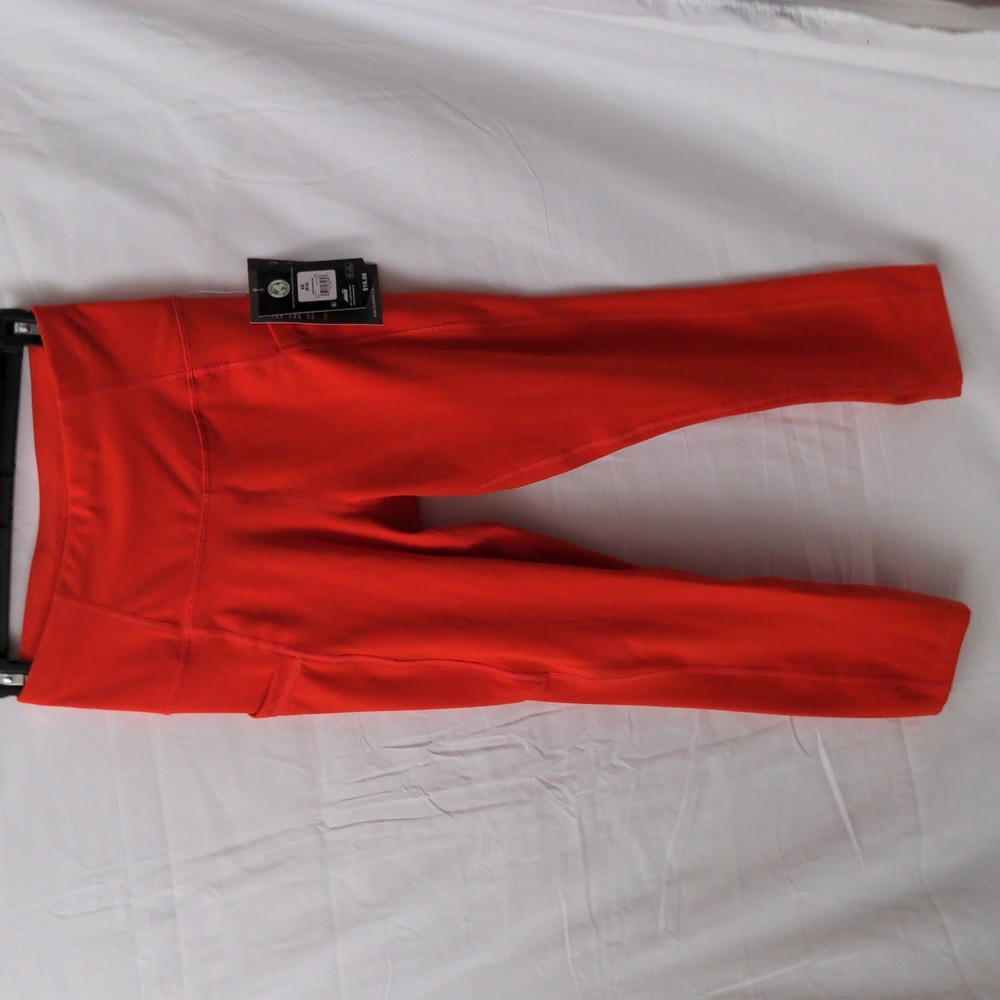 Ladies Exercise Leggings Bright Orange Size XS